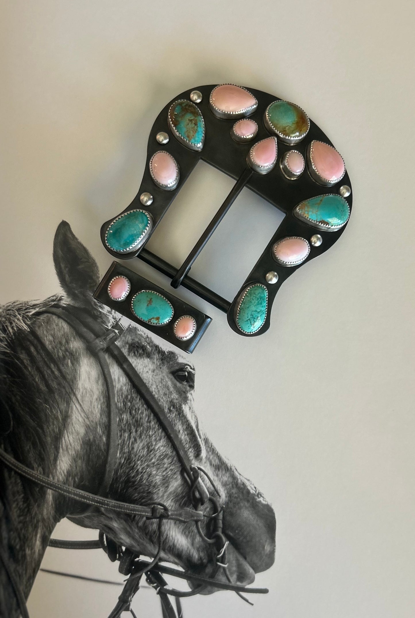 Kingman and Pink Conch Buckle