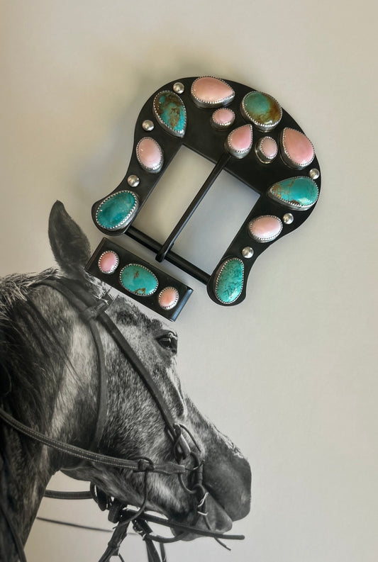 Kingman and Pink Conch Buckle
