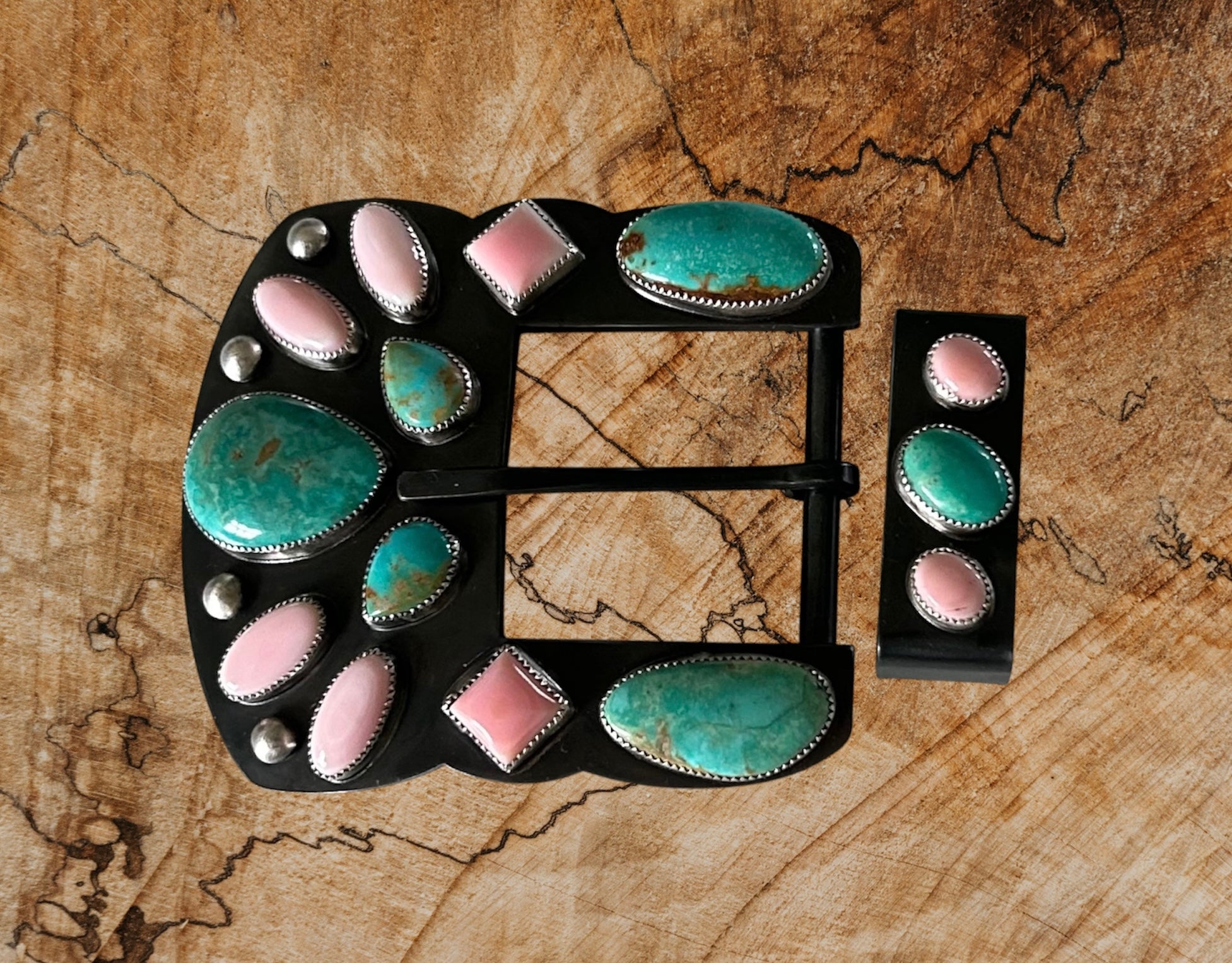 Kingman and Pink Conch Buckle